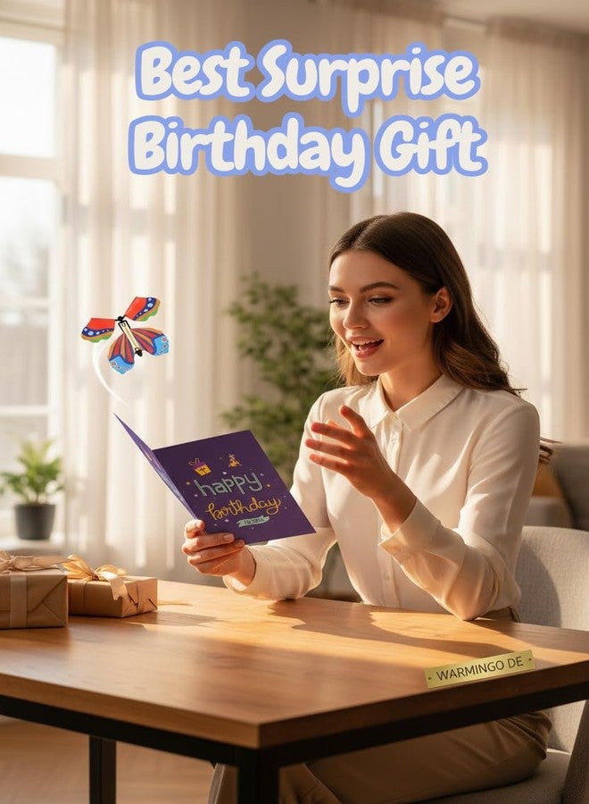 WARMINGO DE 3D Butterfly Pop-Up Happy Birthday Greeting Card | Unique Birthday Gift for Friends, Family, Girlfriend, Boyfriend | Special Surprise Card with Envelope (BIRTHDAY) - Image 2